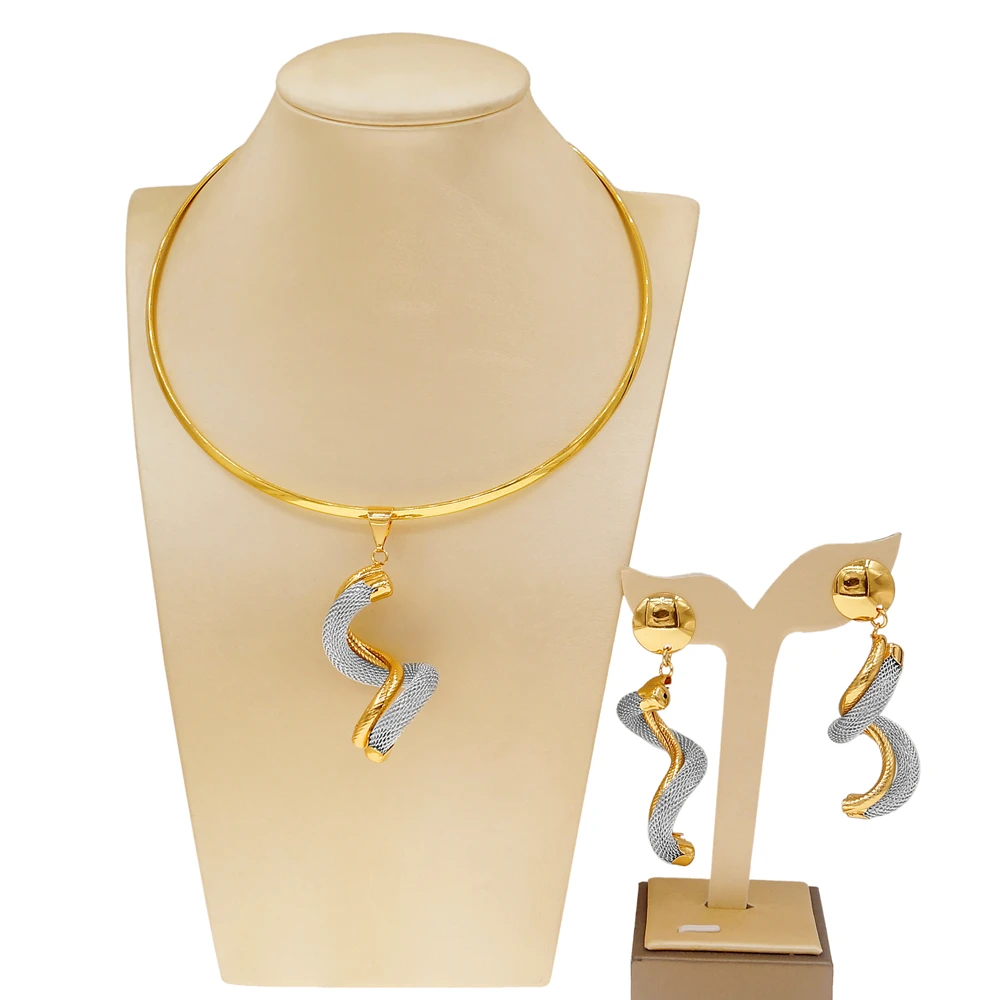Zhuerrui Fashion Necklace African Custume Jewelry Sets New Design 24k Italian Gold Plated Women Jewelry Set N220007