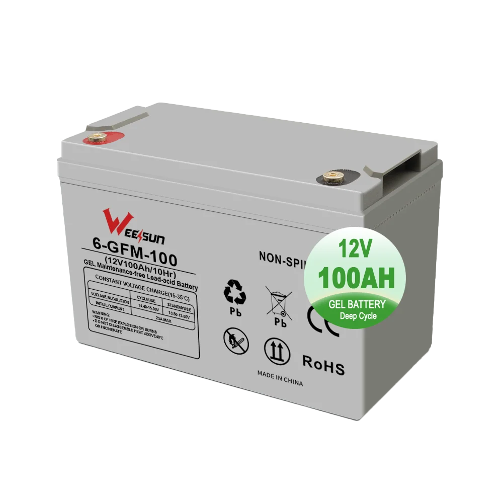 Factory price high capacity long life gel ups 12v100ah lead acid battery 12v power supply for solar panel home use