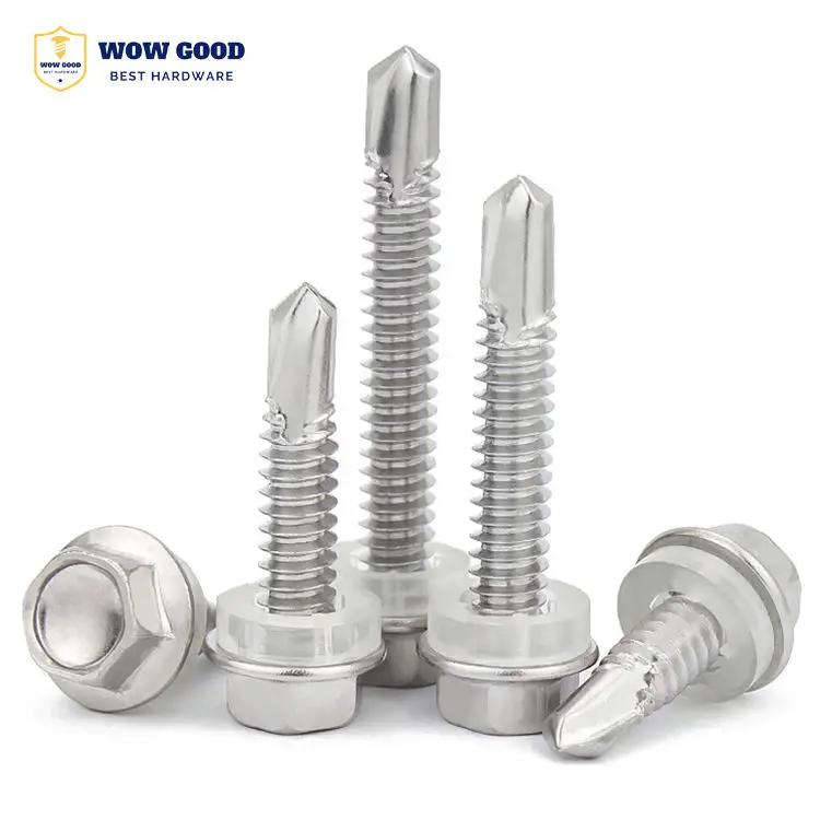 410 Stainless Steel Black gold Color zinc Hex Washer Head Self-tapping roofing Fast Self Tapping Drilling metal Screw for metal