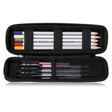 Wholesale Custom PU Leather EVA Hard Pen Pencil Case Holder with Zipper