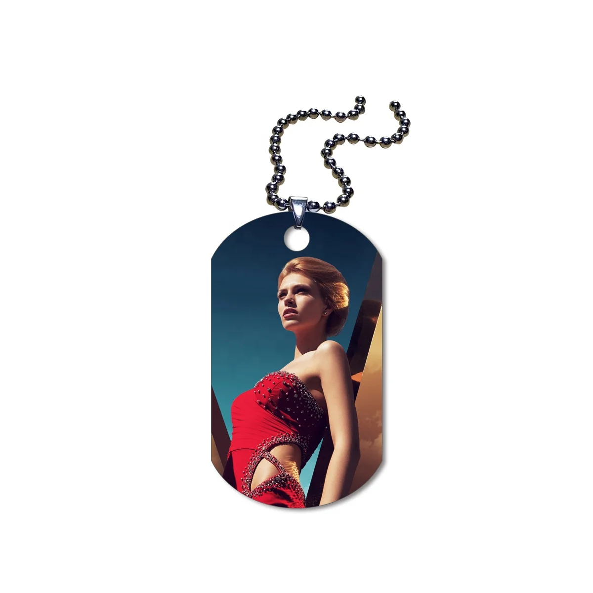 BrightSUB 0.75mm gloss white Double-sided sublimation Aluminum ID tag heat transfer printing Blank for Custom Printing