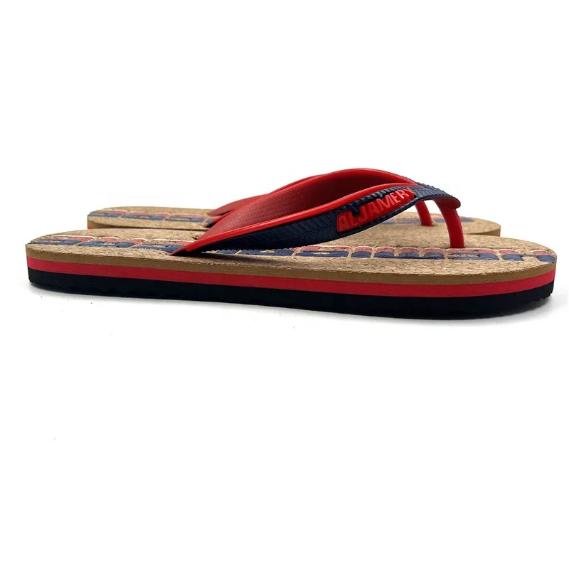 Custom Sawdust Wood Grain Flip-flops for Men and Women Rubber EVA Beach Slippers