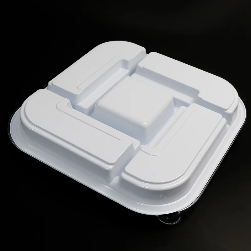 Square Dry Fruits Deli Storage Container Packaged To Go Salad Dressing Containers Salad Disposable Premium Fruit Platter Tray