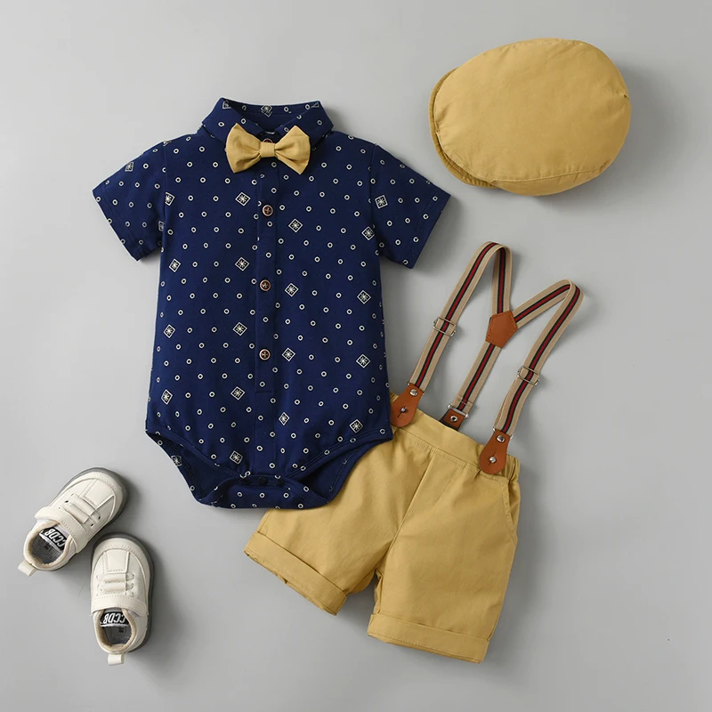 Высококачественный летний детский формальный костюм из хлопка удобные комплекты одежды для маленьких мальчиков дня рождения