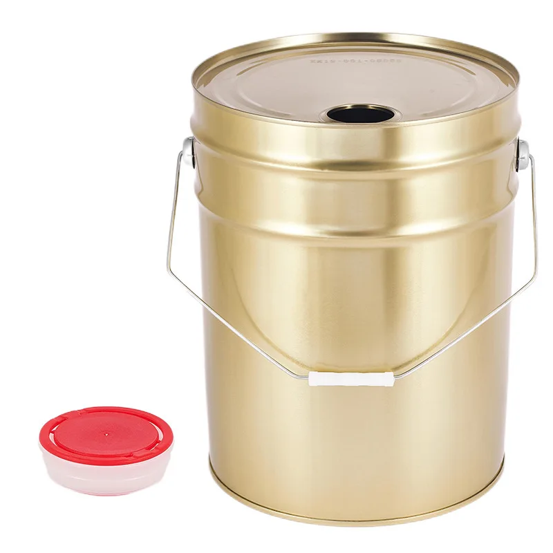 empty  20L 5gallon tight head closed Metal Gold Bucket For Paint Tin Bucket Jerry Can With Spout Lid