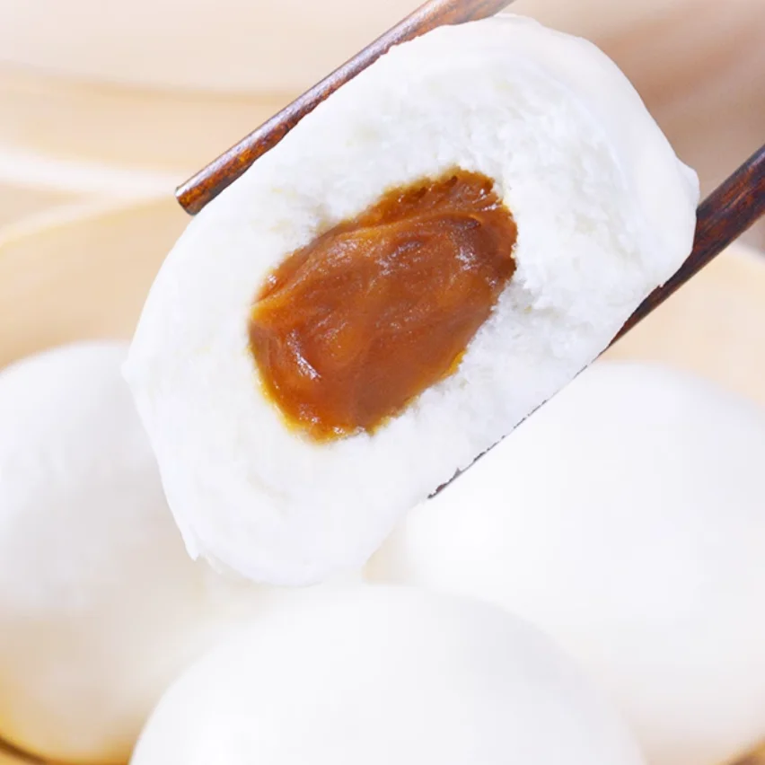 Chinese Frozen Steamed Bun Stuffed with Lotus Seed Paste Cantonese Style Lotus Paste Bun