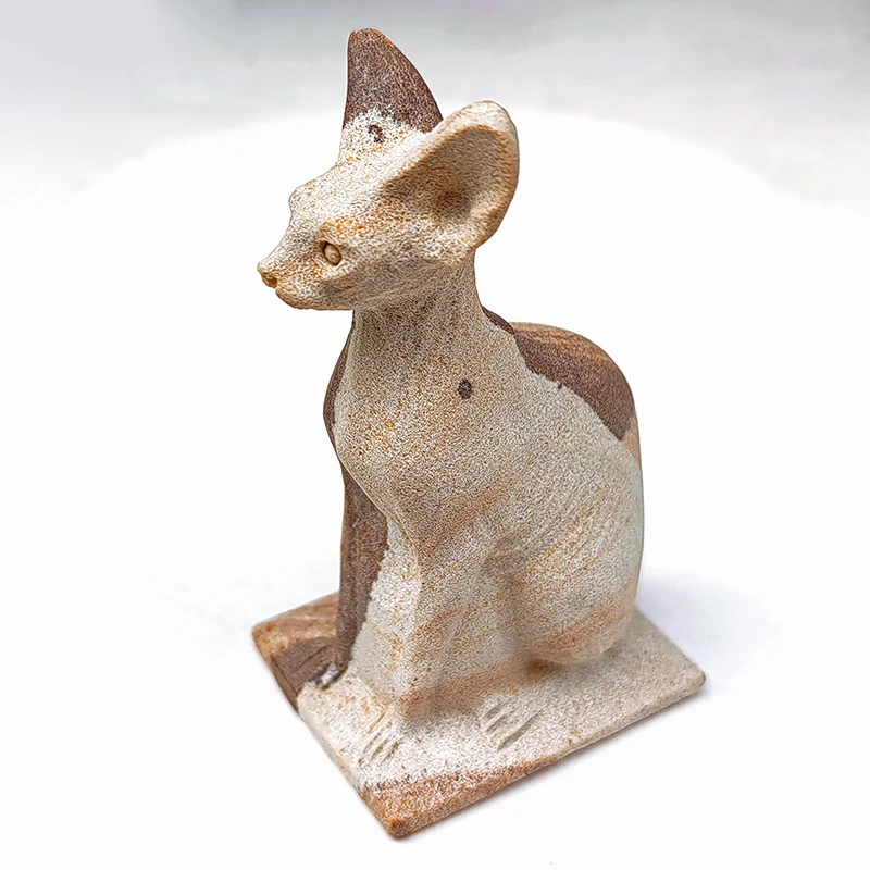 Natural Sand Stone Egyptian Bastet Goddess Egyptian Altars Collectibles Figurine Animal Egyptian Statues