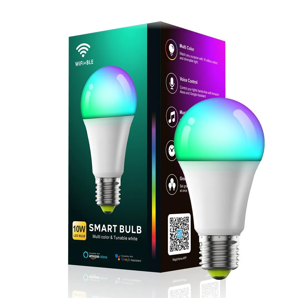 Оптовая продажа светодиодная лампа rgb e27 интеллектуальная