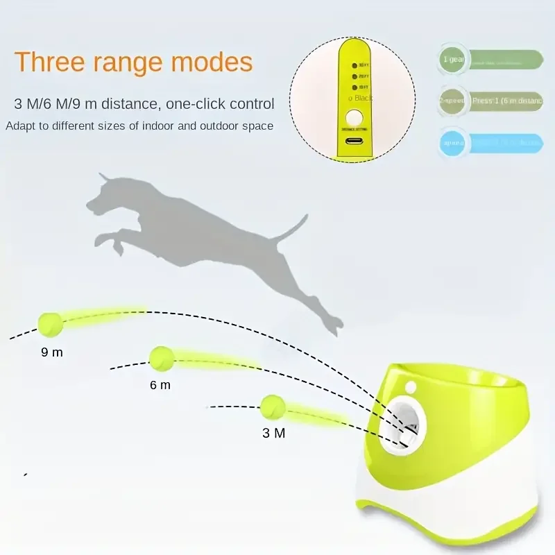 Rechargable Dog Tennis Automatic Launcher Dogs Chasing Toy Mini Tennis Throwing Pinball Machine Fun Pet Interactive Throw Device