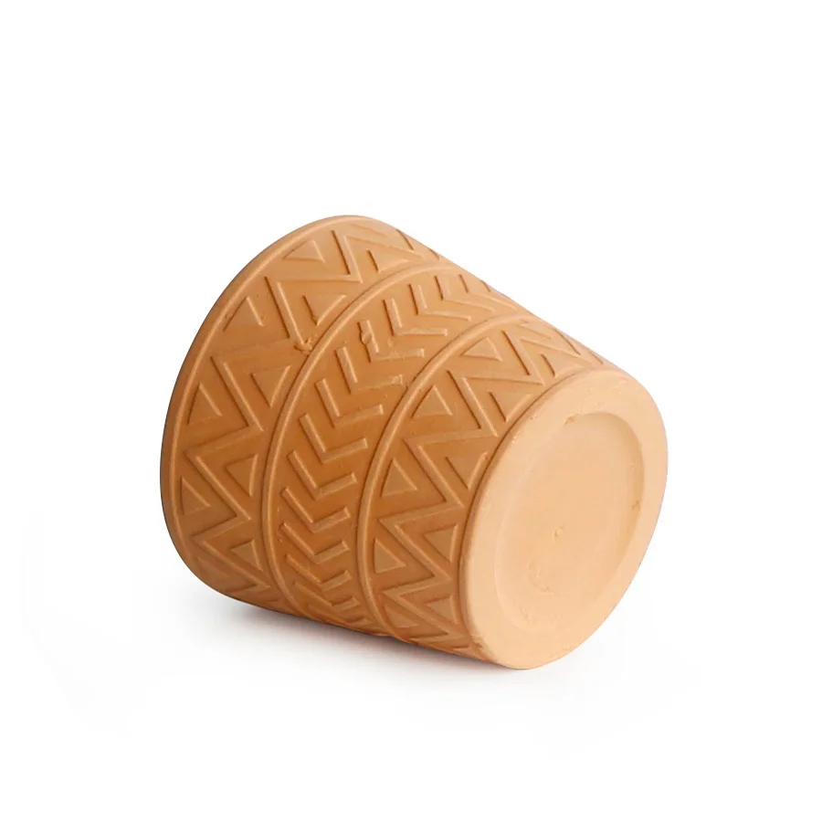 Wholesale Bulk 3 inch Round Terracotta Pot  Planter Pots Succulent Mini  Flower Pot with Embossed Design for Garden Home Decor