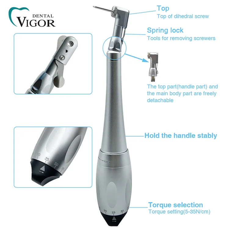 Dental Adjustable Universal Implant Torque Wrench Latch Head Type Handpiece Driver Mini Screw Wrench