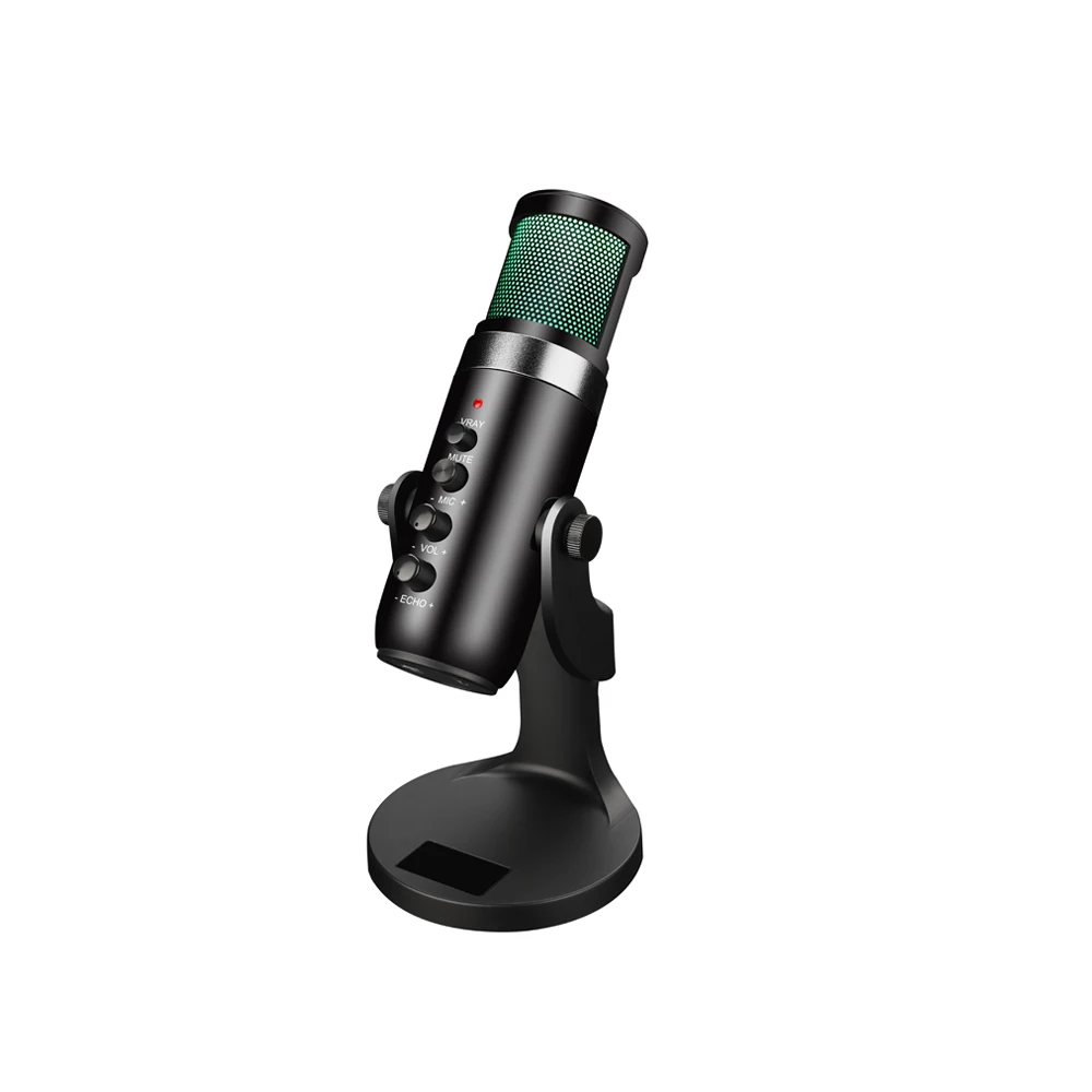Popular Studio Wired Rgb Microfone Condensador With Stand Youtube Podcast Gaming Rgb USB Condenser Microphone for pc