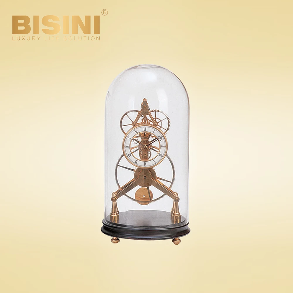 high grade Glass cover Pure copper gear Desk Clock Exquisite Mechanical Eiffel Tower table clock