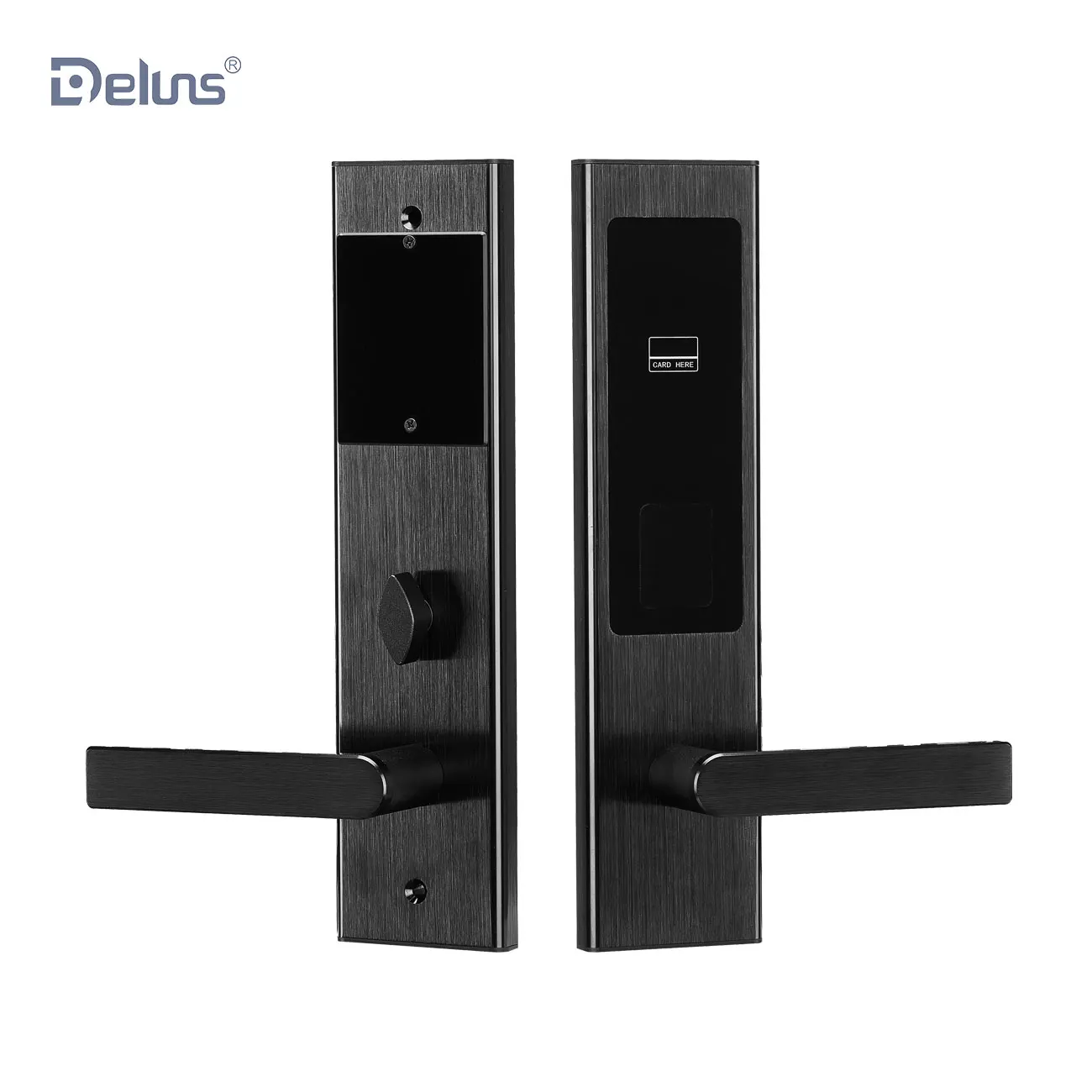 Deluns Rfid Hotel Lock System, Wireless Card Electronic Door Handle Lock, Networking Hotel Door Lock Smart System Price