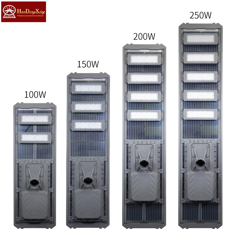 High Quality 100W to 250W DC 3.2V LED Solar Street Light Die-Cast Aluminum High IP65 Waterproof for Outdoor Use in Gardens Roads