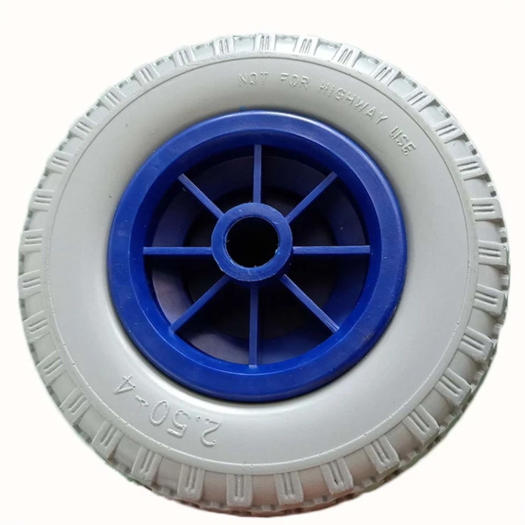 8 Inch 2.50-4 PU Polyurethane Foam Puncture Proof Flat Free Tire Wheel For Steel Garden Utility Wagon Trailer Trolley Cart