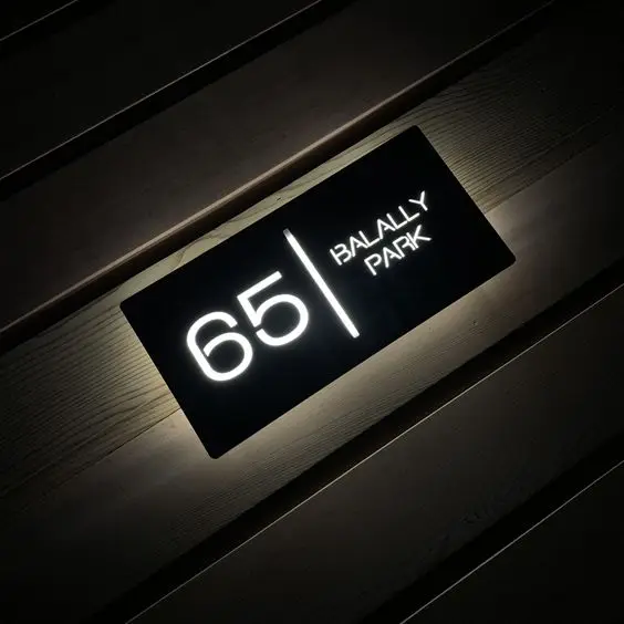 Modern Metal Number numbers Hotel door sign Aluminum Led Office Custom Logo Business light numbers for house
