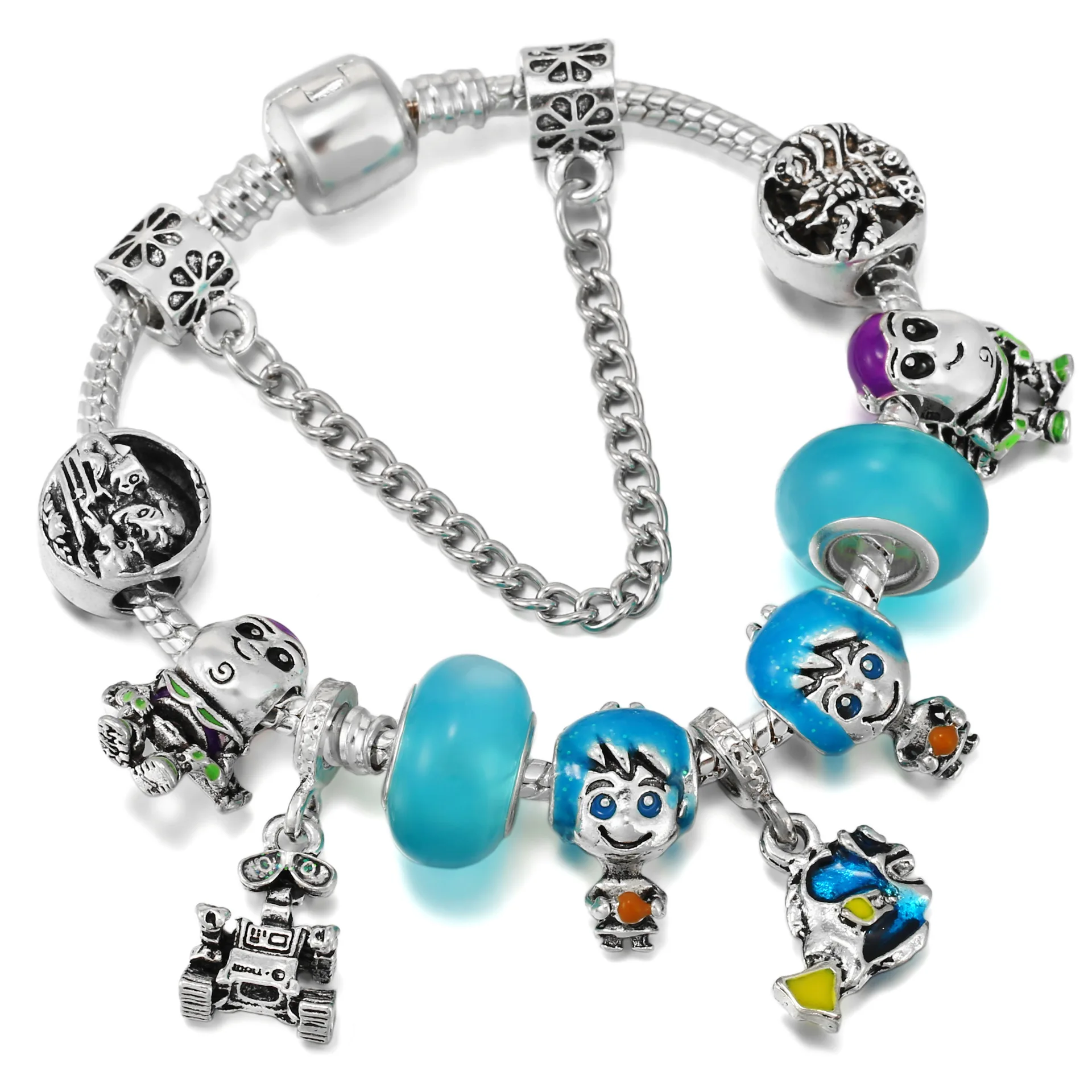 Custom silver bracelet fashion classic charm open Bracelet suitable for Pandoraer Bracelet women men for kids teen girl box gift
