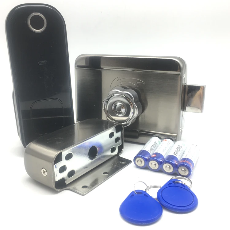 Digital Wireless Smart Fingerprint Password Card Gate Electric Rim Door Locks Wifi APP Outdoor Intelligent Lock