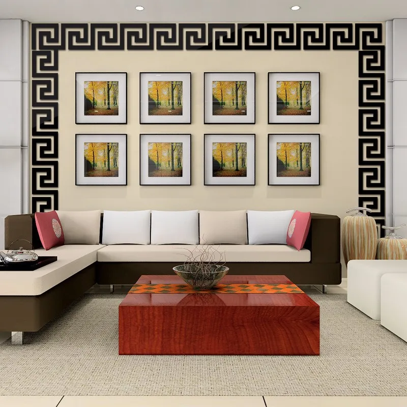 YOUYIZUO Gold 3D Wall Stickers Waterproof Silver Acrylic Mirror Sticker Sheet Decor For Home 3D Brick Wall Sticker