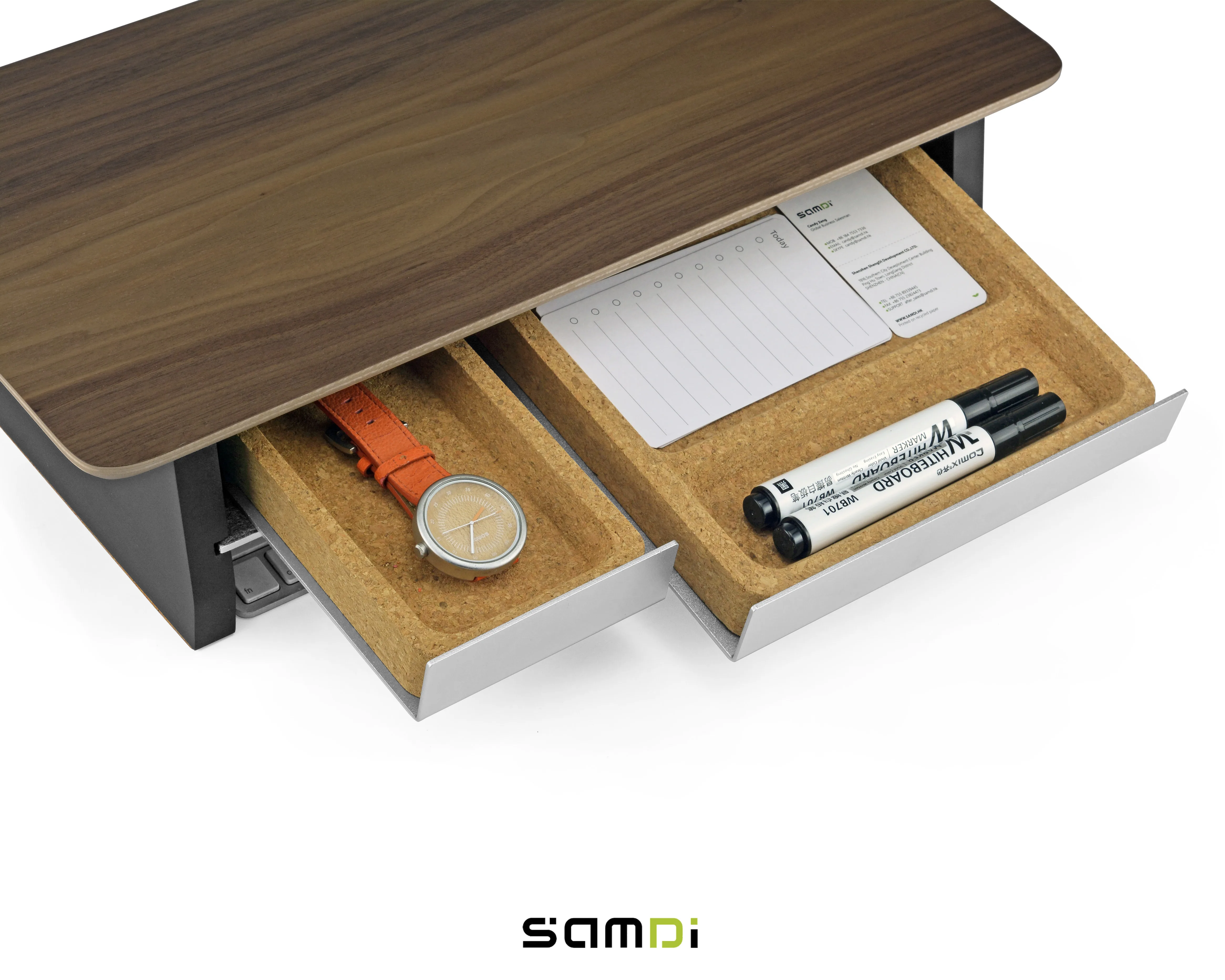 SAMDI 2024 Birch  Desk Organizer  Wood Under Desk Drawer Metal  Hidden Hanging Tray for Office Storage