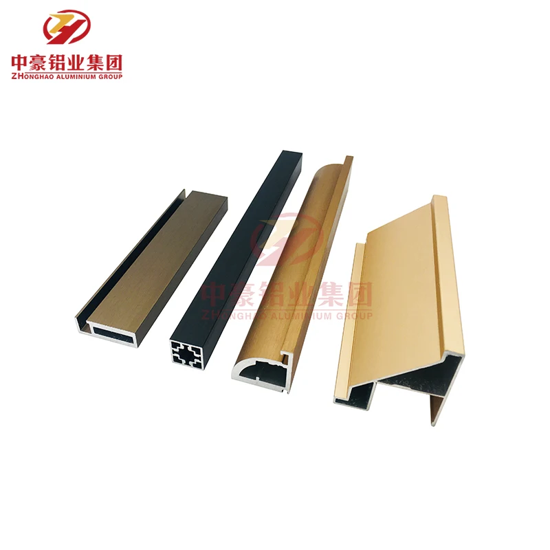 Customise aluminium profiles for windows and door hardware from zhonghao aluminium  Electrophesis Champagne surface treatment