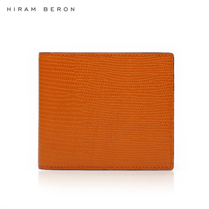 2022 New Arrival Wholesale And OEM Service Orange Italian Cow Leather Mens Leather Wallets