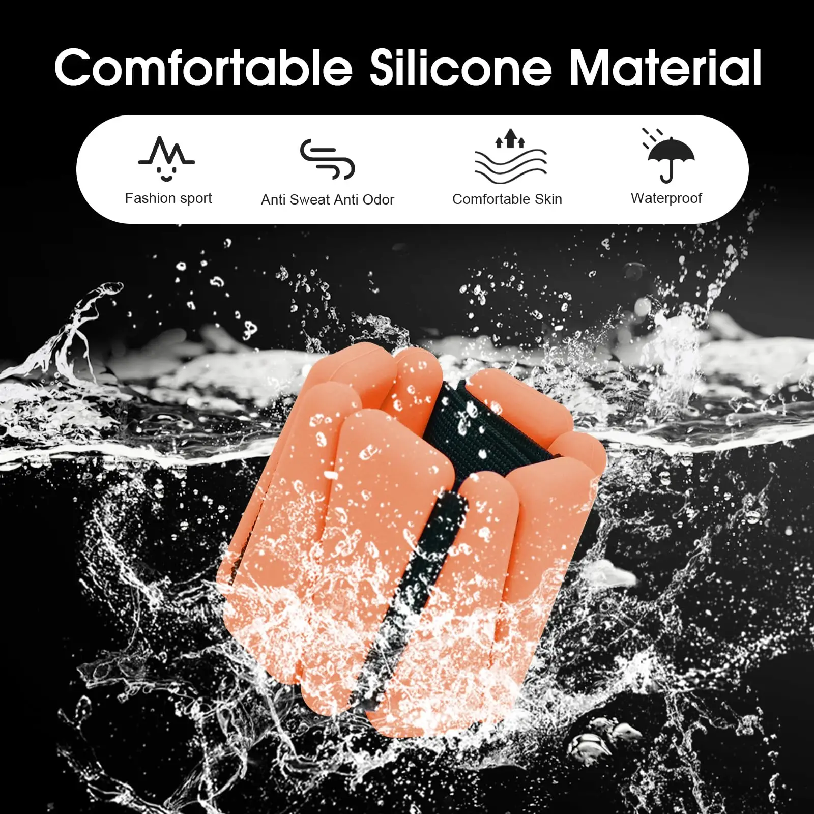 MKAS Pink Silicone Adjustable Wrist Ankle Weights 2Lb For Women Weighted Bracelets Pilates Ankle & Wrist Weights