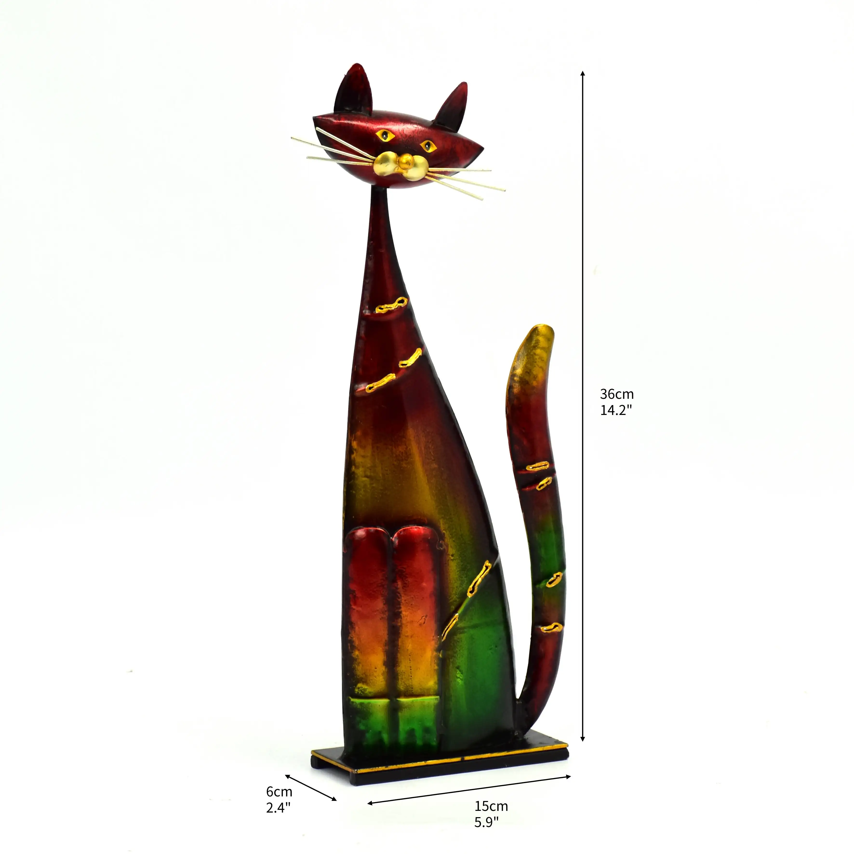 Wholesale Metal Iron Adorable Sitting Cat decor Kitchen decor Oil Painting Color Finish Sculpture