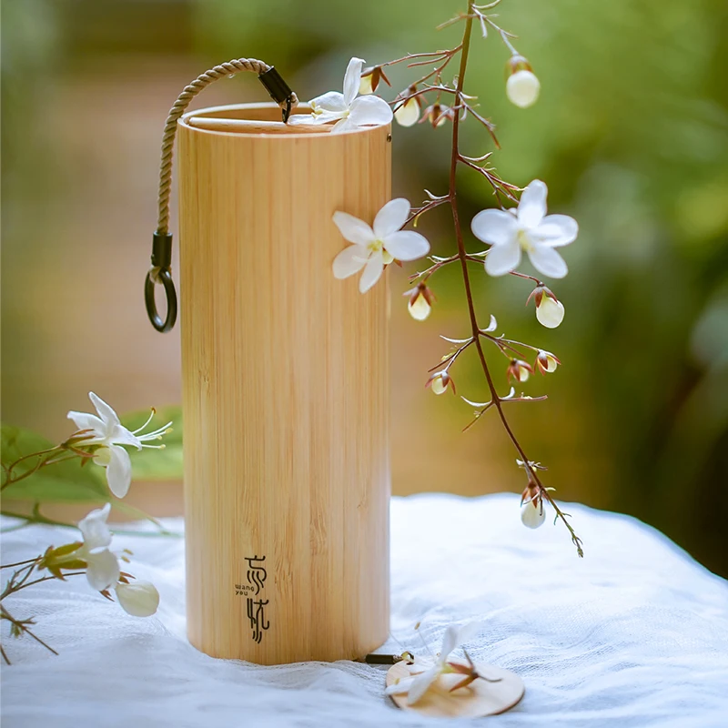 Hluru Bamboo Wind Chimes Sound Healing Meditation Relaxing Emotions Unique Bamboo Chime for Garden