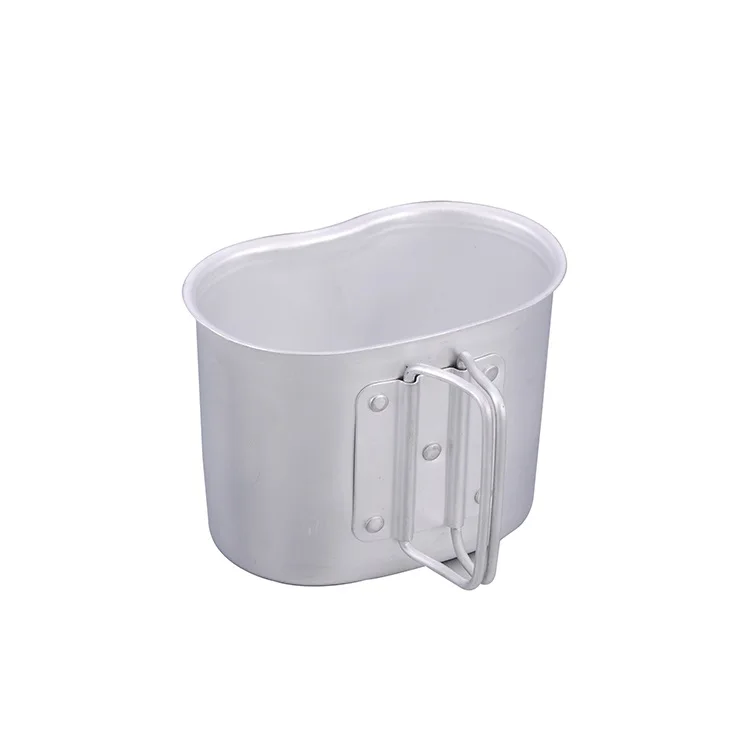Hot Sale White Washed Finished 0.7L Aluminum Cup Outdoor Cup With Handle