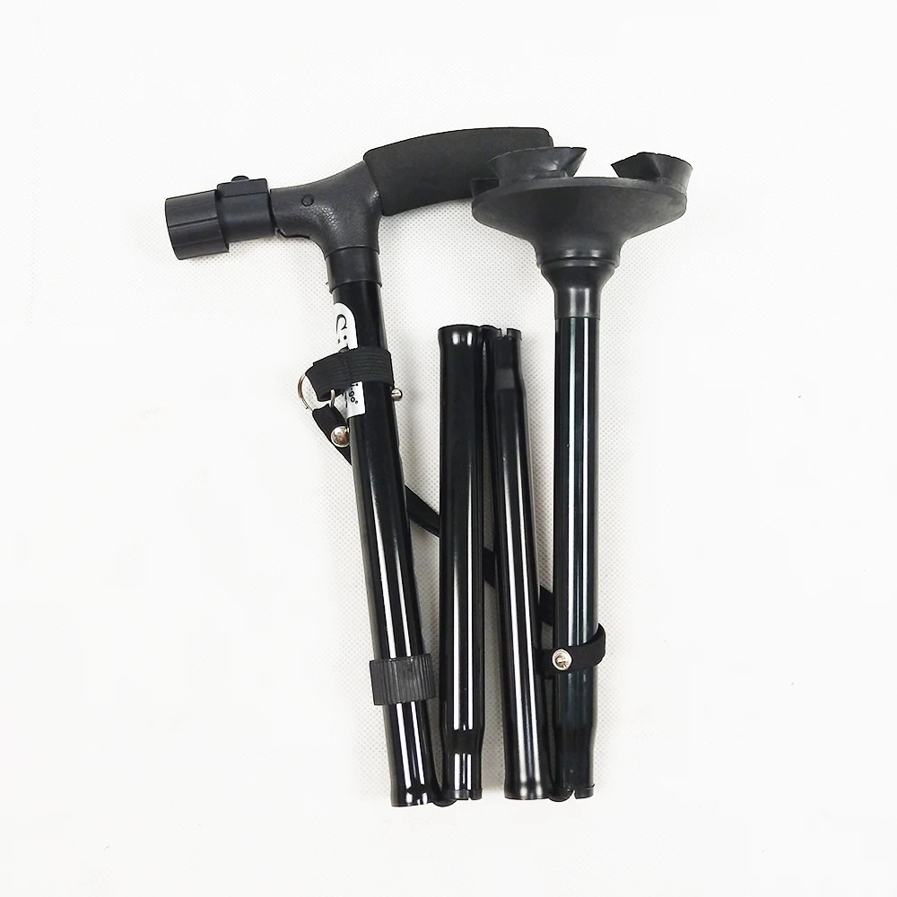 Jianlian Telescopic Collapsible Folding Cane LED Trusty Walking Cane With Alarm For Elder Disabled People