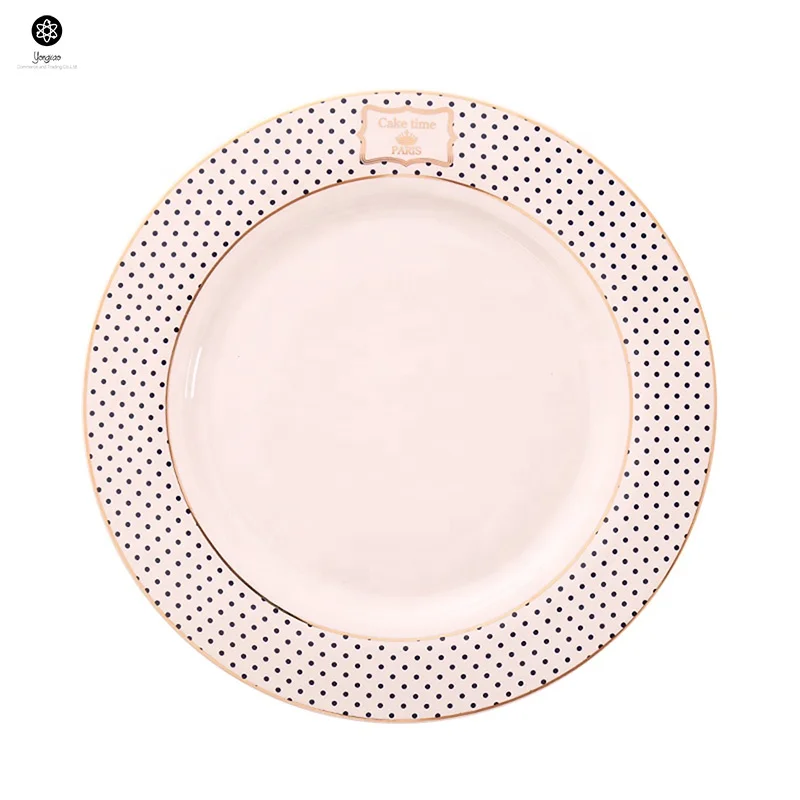 Gold Rim Round Wedding Wholesale White Porcelain Dinner Ceramic Charger Plates