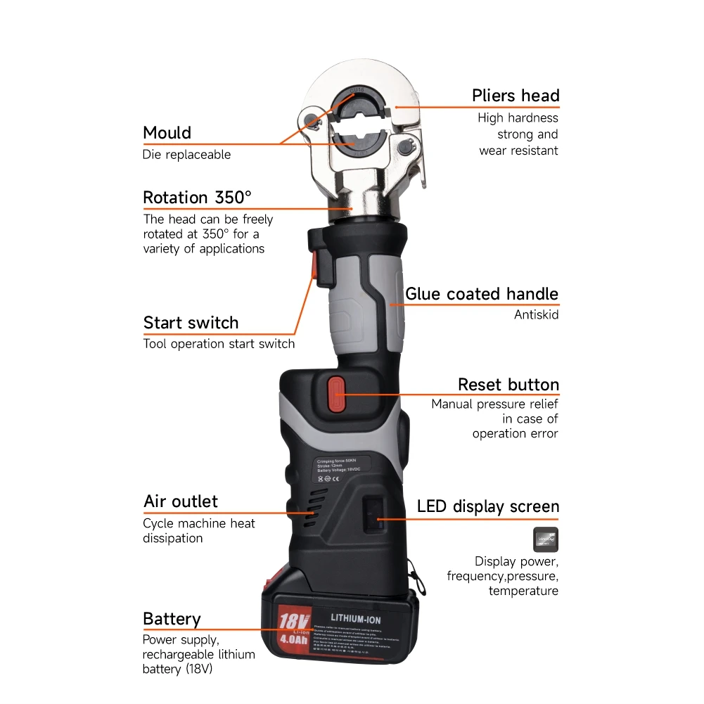 Gray ES-300 ES-300B Hydraulic Crimping Tool Other Hydraulic Tools Electrical Crimping Tool
