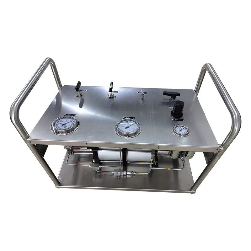 USUN Model:US-2GBT15/60  200-400 Bar  Stainless steel  High pressure  gas booster pump system with inlet gas filter and gauges