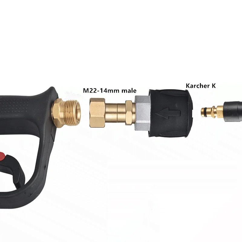 High Pressure Car Wash Water Gun Cleaning Hose Karchere K Series Pipe Adapter 360 degree Rotating Anti Winding Quick Connector