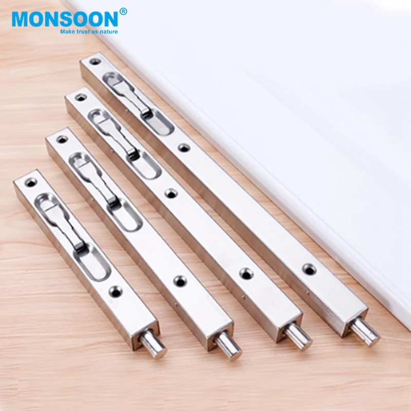 Insert flat head sliding door bolt stainless steel main door tower bolt security cabinet hidden furniture door bolt