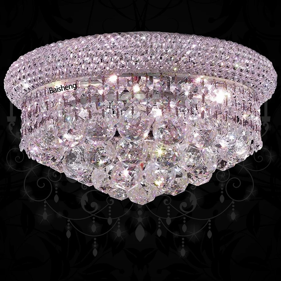 
50cm wide flush mount mounted ceiling lamp luxurious crystal lighting gold silver chrome light for home decoration wholesales 