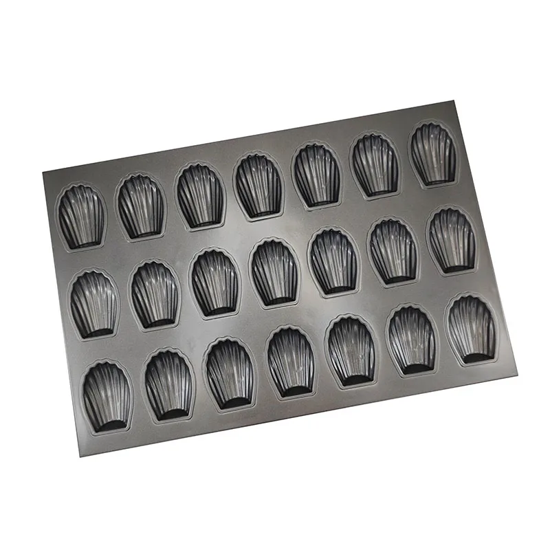 Customizable Non Stick Aluminized Steel 21 cups madeleine mold shell shape muffin pan baking tray 600*400mm
