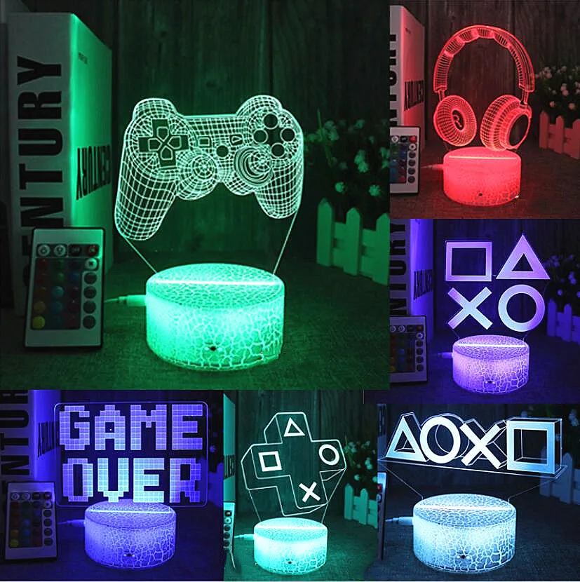 Акриловая Настольная лампа с 3D иллюзией, светодиодный ночник для декора детской комнаты, фото на заказ