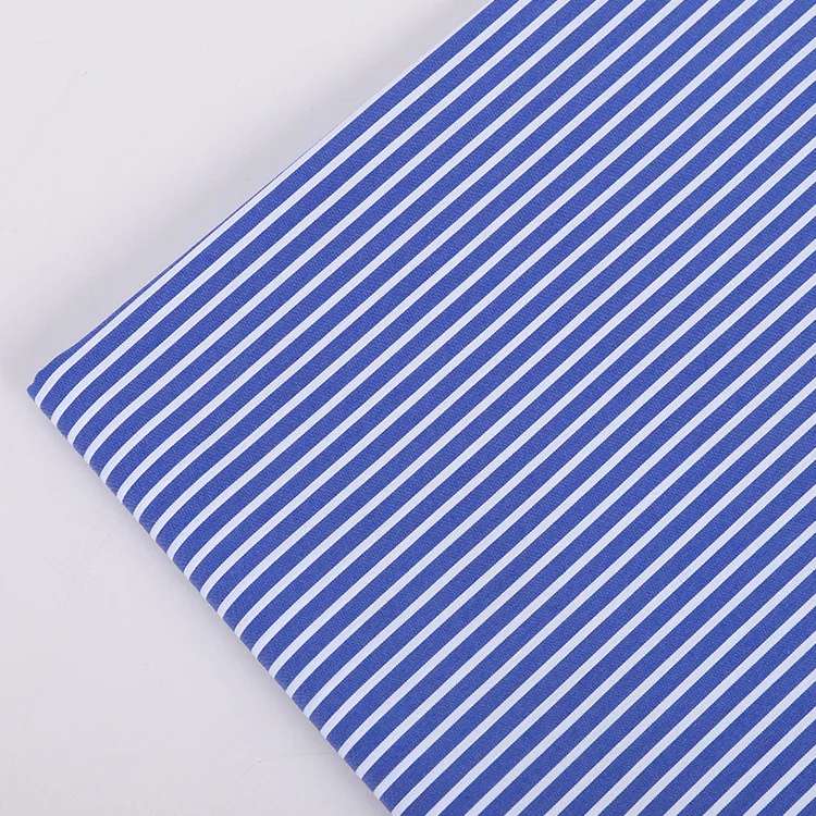 Stock yarn dyed Stripe Cotton Nylon Stretch Garment Material Fashion Stripe Shirt Fabric