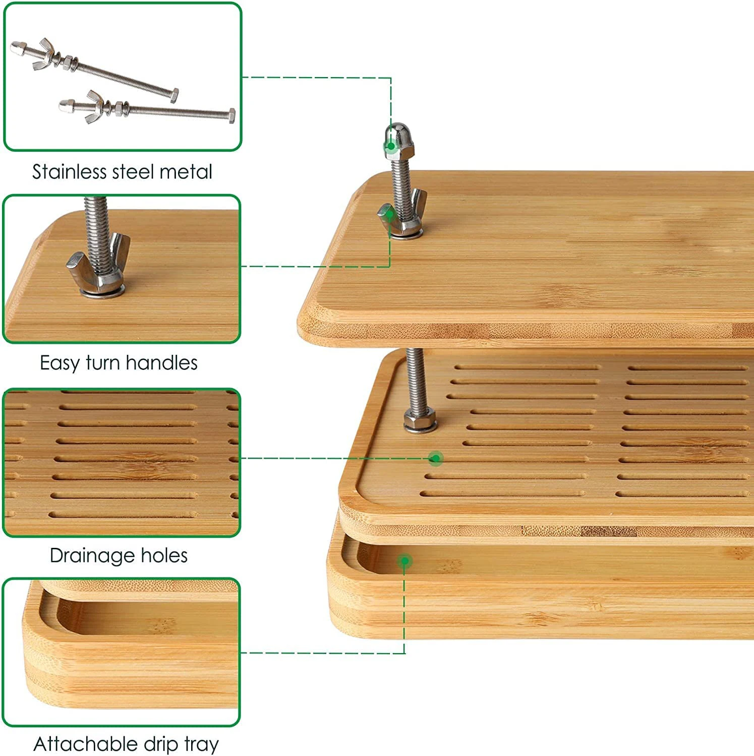Bamboo Tofu Press Built in Tofu Strainer and Drip Tray with Cheesecloth Easily Remove Water from Tofu