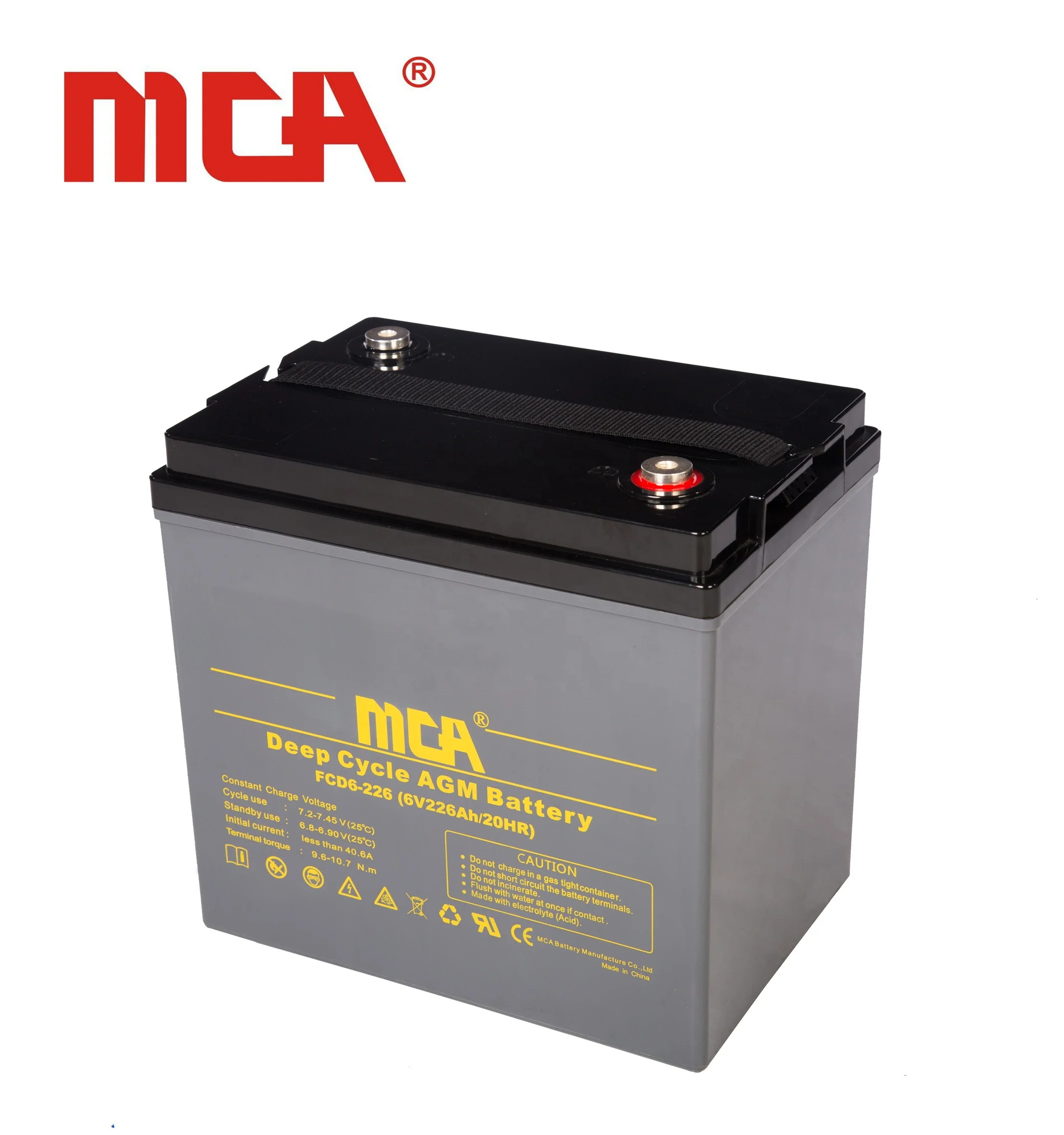 Golden supplier deep cycle 6v 226ah marine golf cart battery