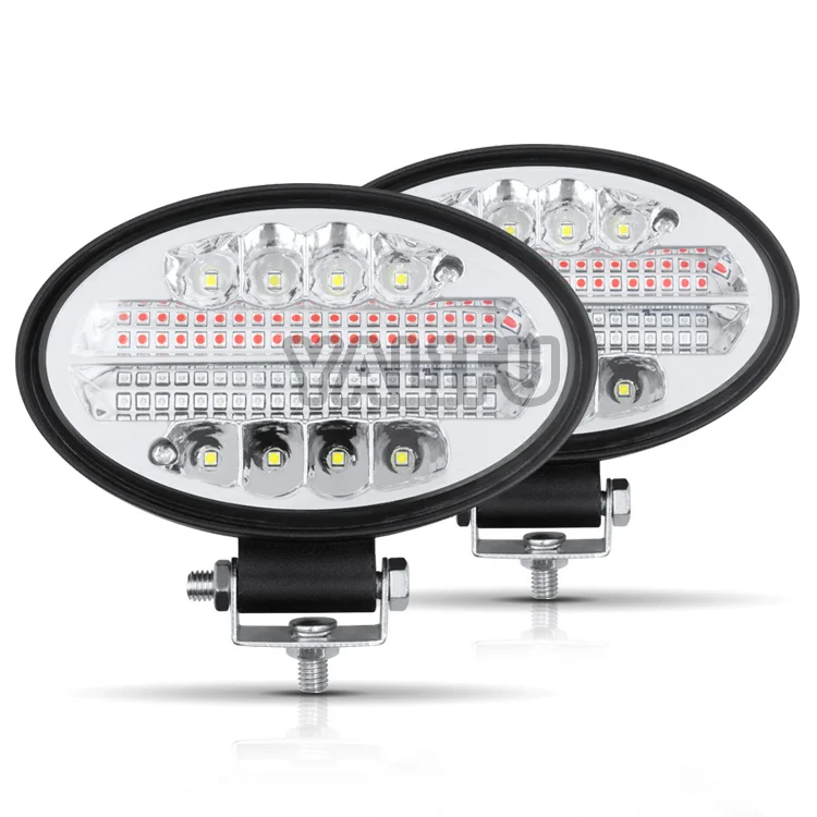 New Oval Shape 144w  LED Work Light Red and Blue Merged Auto Parts led  car light