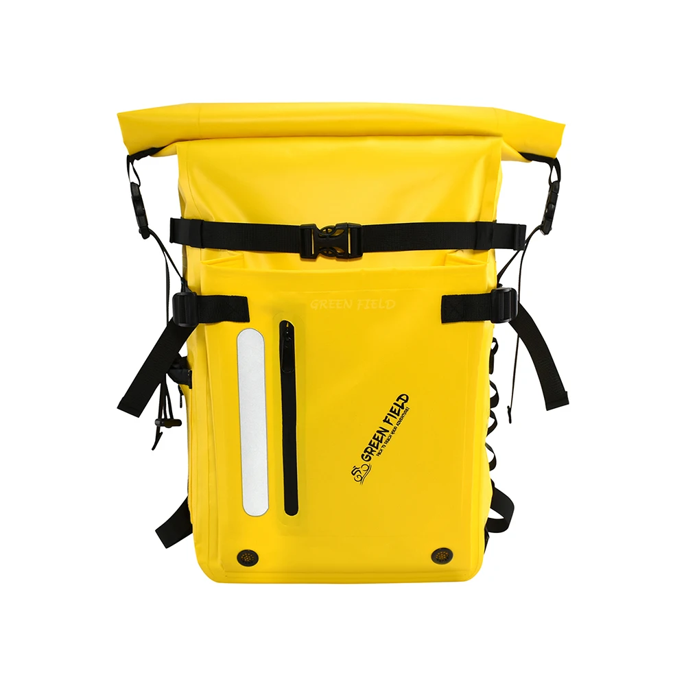 Yellow PVC Bicycle Pannier Backpack Sports Bicycle Tour Backpack Bike Bicycle Rear Bag Backpack Waterproof Phone Bag BSCI Unisex