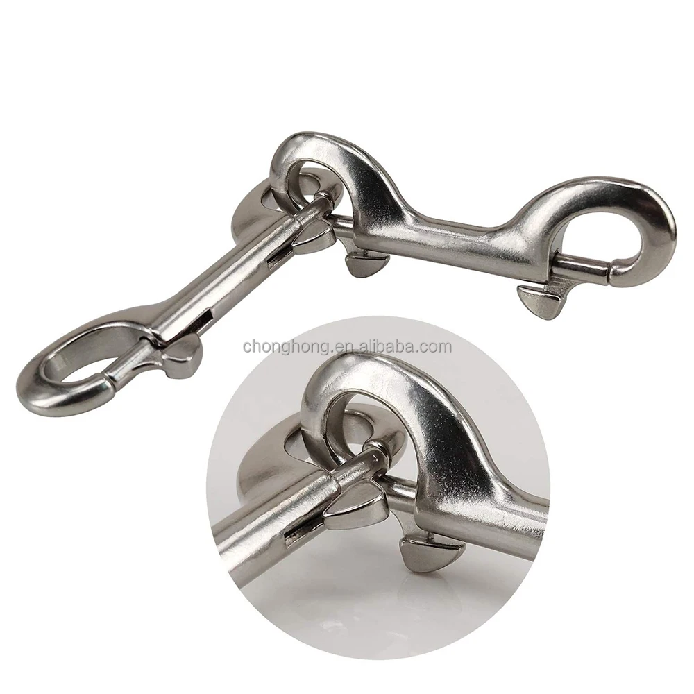 Double Ended Bolt Snap Hook Double End Trigger Snaps Metal Clips 3-1/2 in 316 Stainless Steel Snap Hook