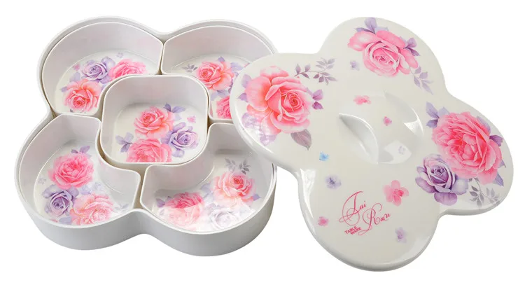 Fruit snacks wedding candy plate with lid melamine plates Plastic tray