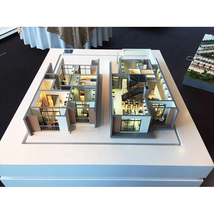 Миниатюрная модель фигурки домов в стиле архитектуры недвижимости