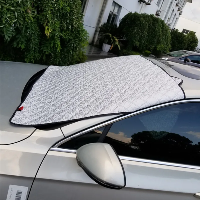 Snow sunshade with magnetic edges retractable car windshield sunshade