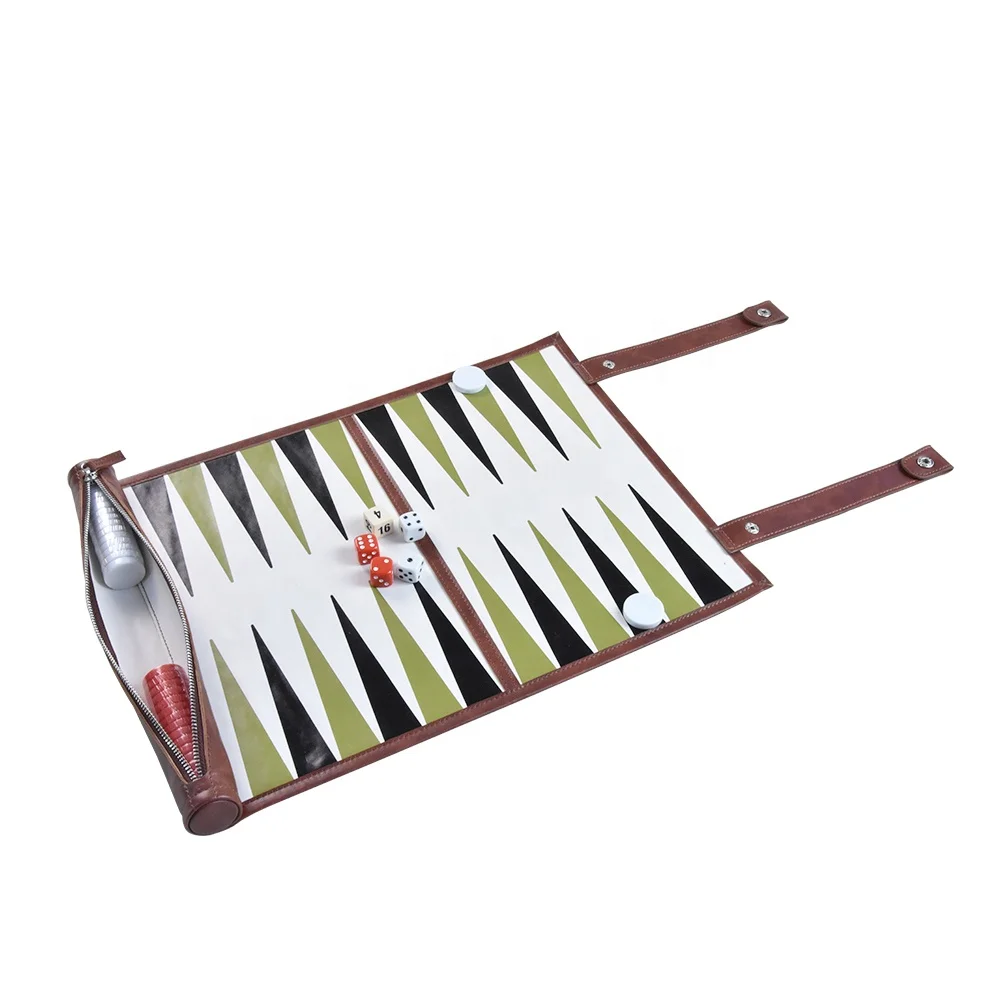 Custom handmade luxury best professional personalized travel magnetic leather backgammon